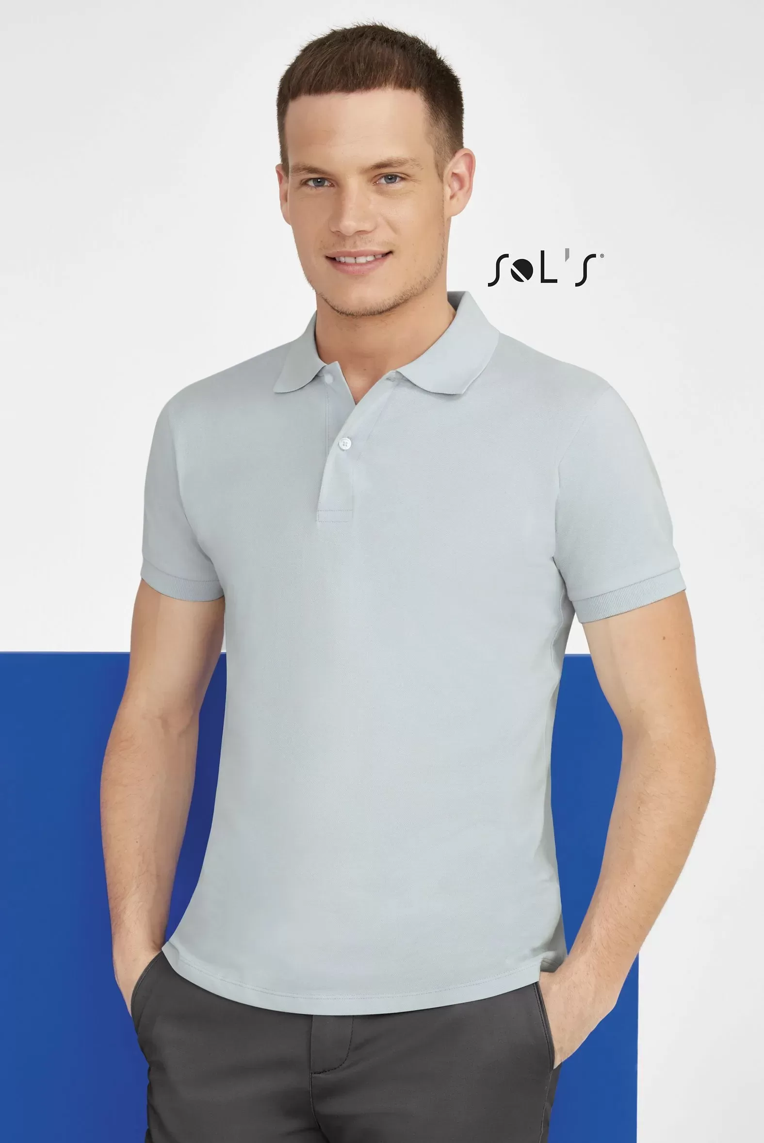 Polo shirt men's short sleeve - 100% cotton pique PERFECT