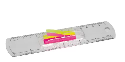 Ruler 15cm cleat with sticky note flags