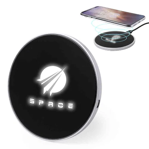 Wireless Charger with LED light for laser engraving to illuminate the logo Brizem