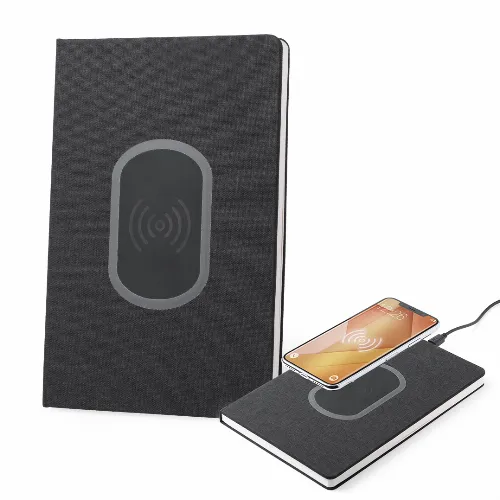 Notepad with wireless charger