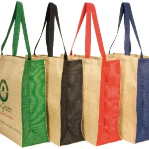 Jute panelled carry-all
