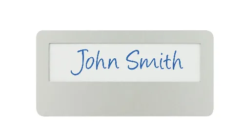 name badge Aluminium with magnet clip