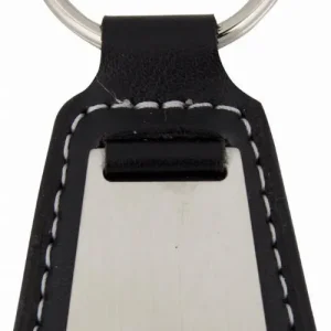 keyring imitation leather with matt chrome inlay Max