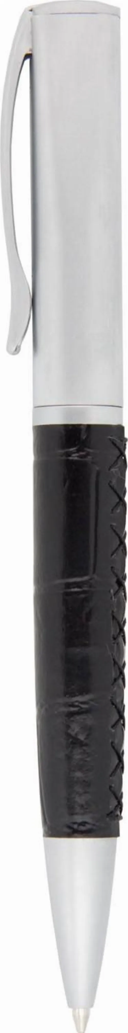 Pen metal with leather barrel section Envoy