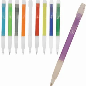 Plastic pen push button rubber grip Proton