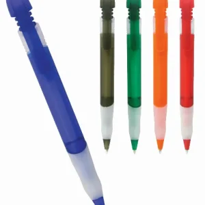 Plastic pen frosted barrel and silicone grip Tornado