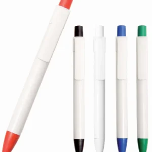 Pen plastic push action with large clip and barrel Luna