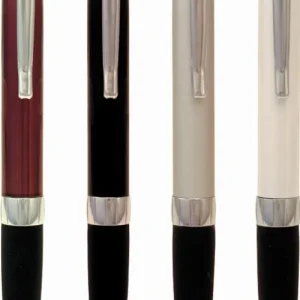 Pen METAL twist action black rubber grip Embassy