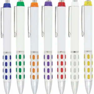 Plastic pen click action rubber grip City