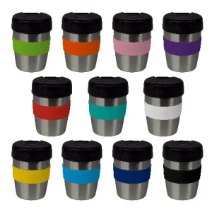 Insulated Coffee Cup / Mug 8oz/235ml Stainless Steel Karma Kup Plastic Flip Lid Reusable . Eco friendly
