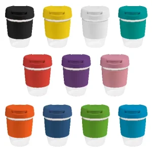 coffee cup / Mug  12oz/340ml Clear Plastic Karma Kup with Plastic Flip Lid Reusable  Eco Friendly