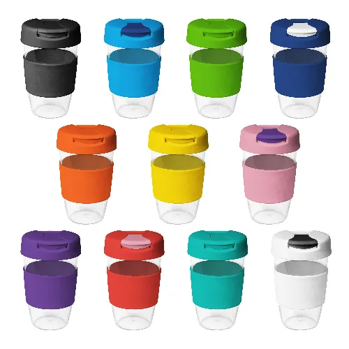 coffee cup / Mug 16oz/535ml Large Clear Plastic Karma Kup with Plastic Flip Lid Reusable Eco Friendly - Image 2