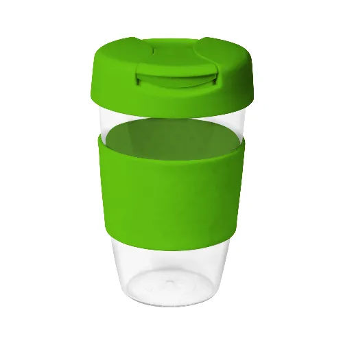 coffee cup / Mug 16oz/535ml Large Clear Plastic Karma Kup with Plastic Flip Lid Reusable Eco Friendly - Image 3