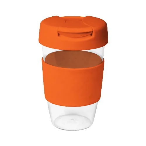 coffee cup / Mug 16oz/535ml Large Clear Plastic Karma Kup with Plastic Flip Lid Reusable Eco Friendly - Image 7