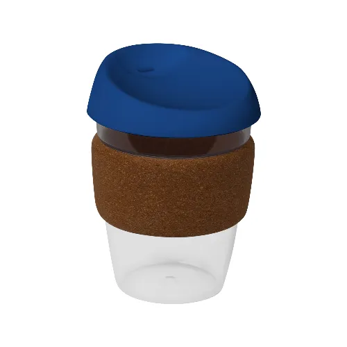 coffee cup / Mug 12oz/340ml Clear Plastic Karma Kup Cork Band Silicon Lid Reusable Eco Friendly - Image 6