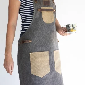 Apron BBQ style Canvas (16oz) with leather straps
