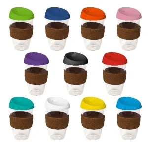 coffee cup / Mug 16oz/535ml Plastic Karma Kup with Cork Band Silicon Lid Reusable  Eco Friendly