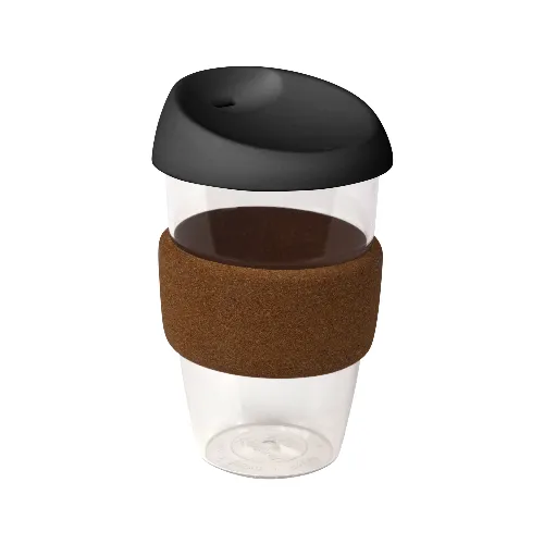 coffee cup / Mug 16oz/535ml Plastic Karma Kup with Cork Band Silicon Lid Reusable Eco Friendly - Image 5
