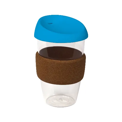 coffee cup / Mug 16oz/535ml Plastic Karma Kup with Cork Band Silicon Lid Reusable Eco Friendly - Image 4