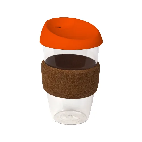 coffee cup / Mug 16oz/535ml Plastic Karma Kup with Cork Band Silicon Lid Reusable Eco Friendly - Image 6