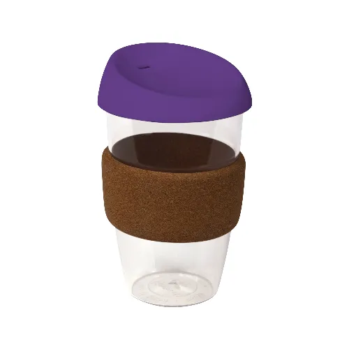 coffee cup / Mug 16oz/535ml Plastic Karma Kup with Cork Band Silicon Lid Reusable Eco Friendly - Image 9