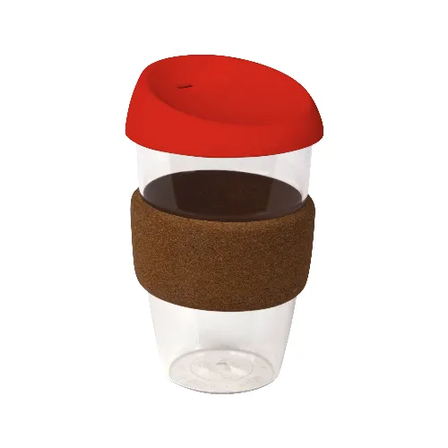 coffee cup / Mug 16oz/535ml Plastic Karma Kup with Cork Band Silicon Lid Reusable Eco Friendly - Image 10