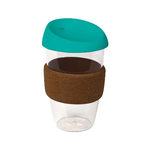 coffee cup / Mug 16oz/535ml Plastic Karma Kup with Cork Band Silicon Lid Reusable Eco Friendly - Image 11