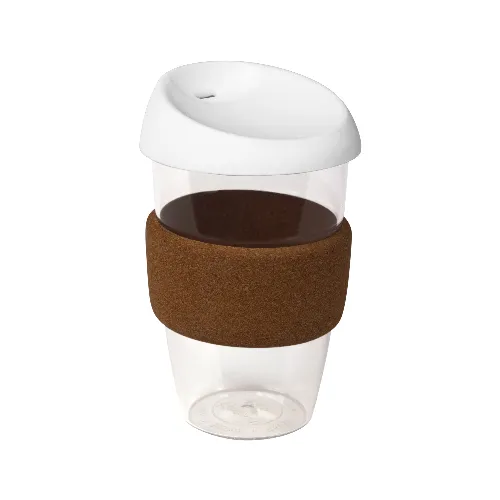 coffee cup / Mug 16oz/535ml Plastic Karma Kup with Cork Band Silicon Lid Reusable Eco Friendly - Image 12