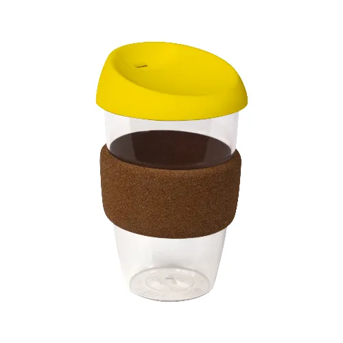 coffee cup / Mug 16oz/535ml Plastic Karma Kup with Cork Band Silicon Lid Reusable Eco Friendly - Image 13