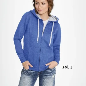 Hoodie Womens 50% cotton 50% polyester brushed fleece lining hidden zipo SOUL