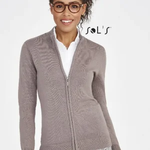 Cardigan zippered women's , cotton acrylic mix GORDON