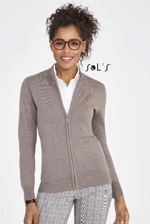 Cardigan zippered women's , cotton acrylic mix GORDON