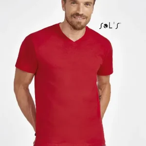 T shirt Men's V NECK 100% semi combed ring spun cotton VICTORY
