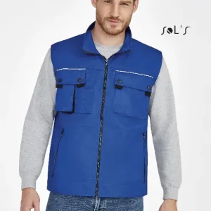 Vest Men's with reflective piping and 6 exterior pockets ITH PRO WORKWEAR