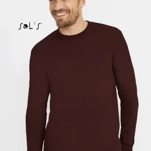 T shirt long sleeve Men's ribless cuffs 100% semi combed ring spun cotton MONARCH