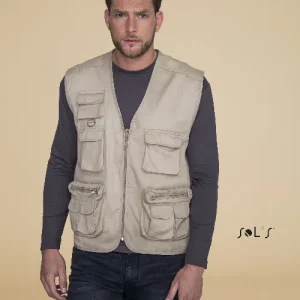 VEST men's Outdoors with 9 pockets polycotton WILD