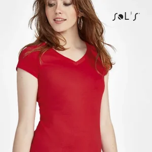 T shirt Womens deep V neck fitted MOON