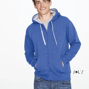 Hoodie Men's 50% cotton 50% polyester Brushed fleece lining hidden zip SOUL