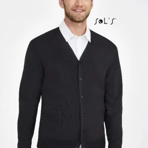 Cardigan V neck Mens cotton and acrylic mix  GOLDEN