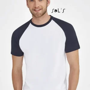 T shirt FUNKY MEN'S TWO COLOUR RAGLAN SLEEVE T-SHIRT funky