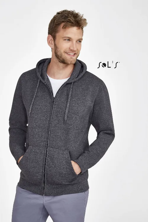 Hoodie Men's lined hood , hidden zip , 50% cotton , 50% polyester SEVEN