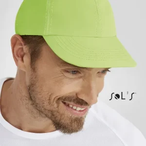 Cap 6 panel 100% polyester microfibre Neon colour options METEOR