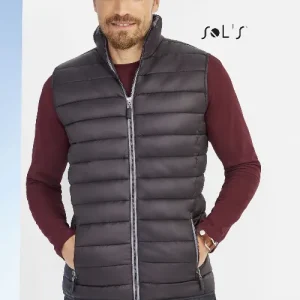 Vest Men's Puffer style contrast neck WAVE
