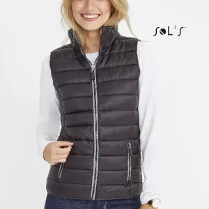 Vest women's puffer style contrast neck section WAVE