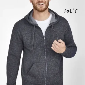 Hoodie UNISEX 50% cotton 50% polyester  zippered STONE