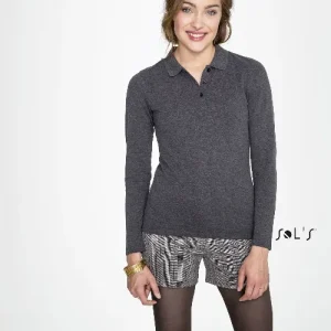 Polo shirt women's long sleeve 100% cotton Pique PERFECT