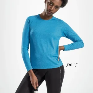 T shirt long sleeve Women's 100% breathable polyester SPORTY