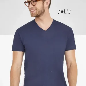 T-shirt V neck Men's Jersey 190g 100% semi combed ring spun cotton IMPERIAL