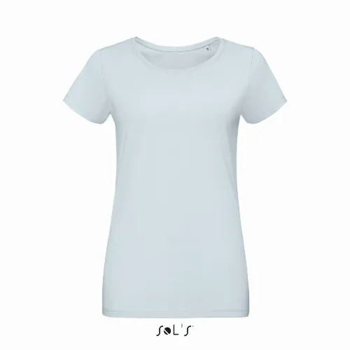 T shirt women's round neck Jersey 100% semi combed ring spun cotton MARTIN - Image 2