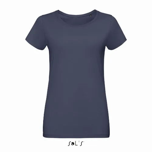 T shirt women's round neck Jersey 100% semi combed ring spun cotton MARTIN - Image 8